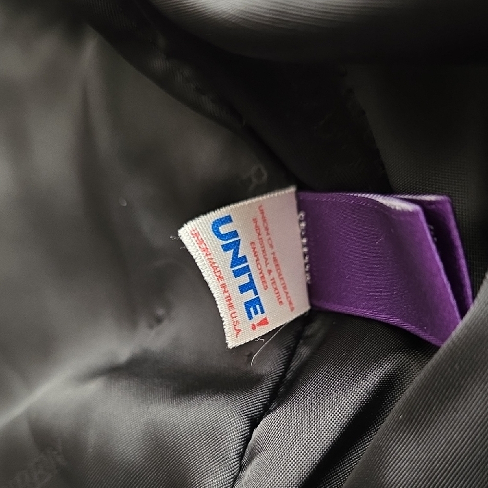 Vintage Ralph Lauren Purple Black Velvet Double Breasted Fitted Blazer Small 10 - Picture 13 of 15